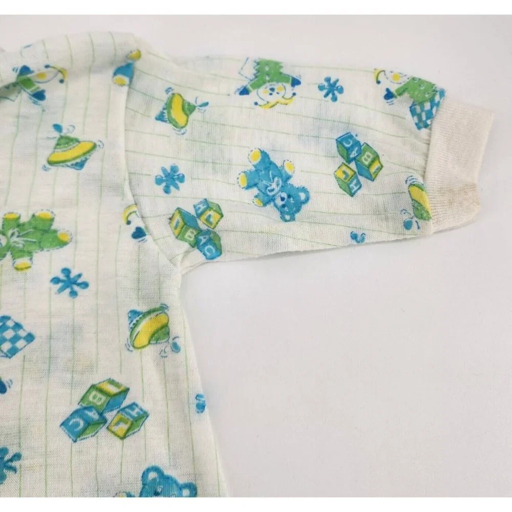 Vintage 70s 80s JCPenney Toddletime Infant Baby Long Sleep Gown L/S 14.5-18 Lbs.